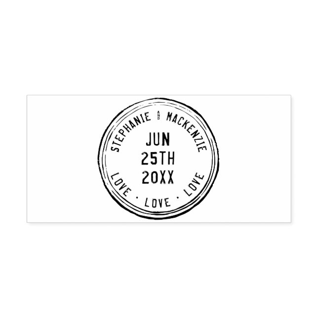 Tampons Encreurs Mariage de noms personnalisés personnalisés de voy (Impression)