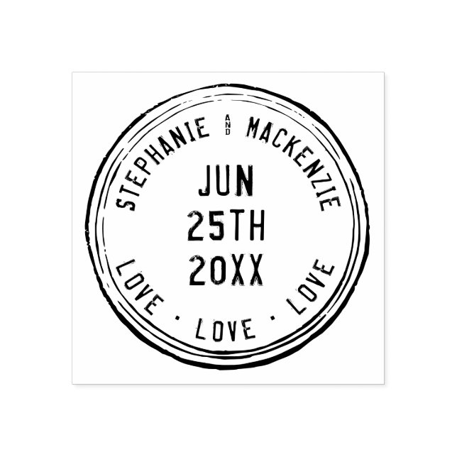 Tampons Encreurs Mariage de noms personnalisés personnalisés de voy (Impression)