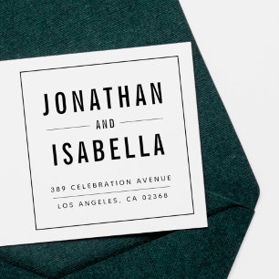 Tampons Encreurs Mariage de typographie simple et élégante Adresse