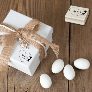 Tampons Encreurs Mariage de voyage Deux avions font du coeur modern