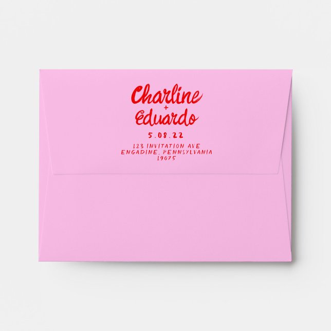 Tampons Encreurs Mariage d'écriture manuscrite rouge rétro (Créateur téléchargé)