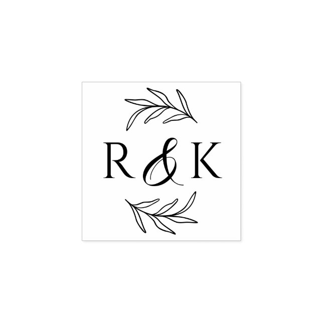 Tampons Encreurs Mariage d'esperluette de couronnes Feuilles botani (Impression)