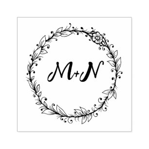 Tampons Encreurs Mariage Élégant Monogramme