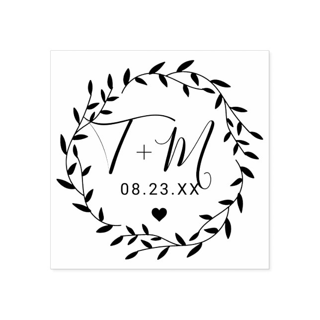 Tampons Encreurs Mariage Floral Élégant (Impression)