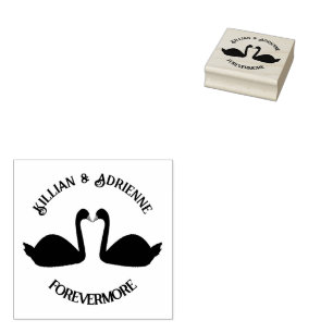 Tampons Encreurs Mariage gothique Baiser Black Swans Personnalisé