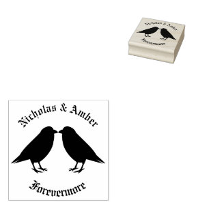 Tampons Encreurs Mariage gothique Baiser Ravens Personnalisé