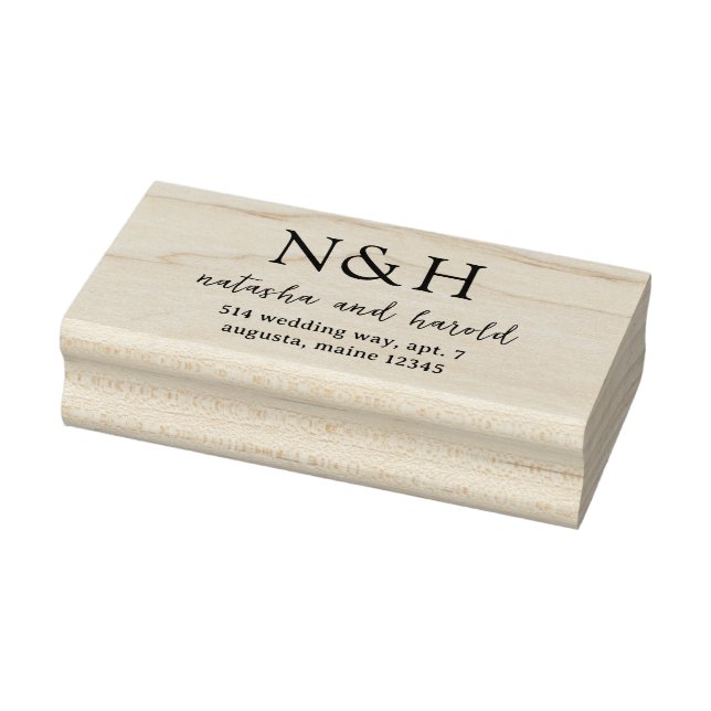 Tampons Encreurs Mariage Moderne Monogramme Gras (Tampon)