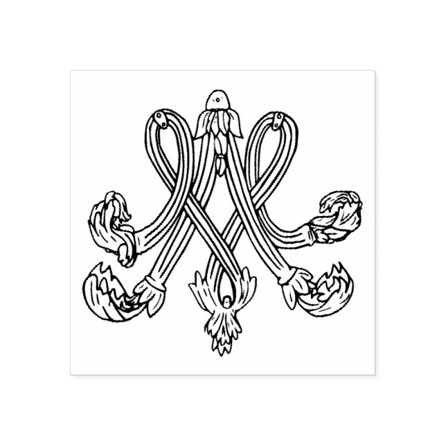 Tampons Encreurs Marie Antoinette - monogramme - Royal initials (Impression)