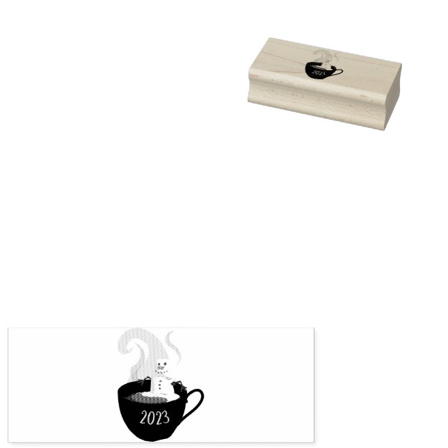 Tampons Encreurs Marshmallow Snowman En Coco Chaud (Tamponné)