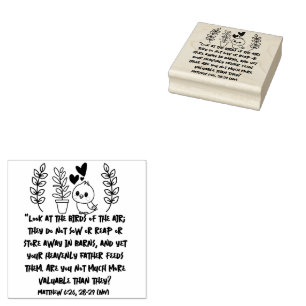 Tampons Encreurs Matthieu 6:26 28-29 Plante d'intérieur Oiseaux Enc
