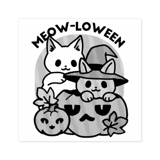 Tampons Encreurs Meow-Loween - Cute Halloween Conception Chat (Impression)