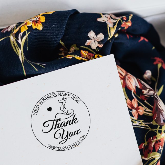 Tampons Encreurs Merci d'affaires personnalisé de Cute Fox (Créateur téléchargé)
