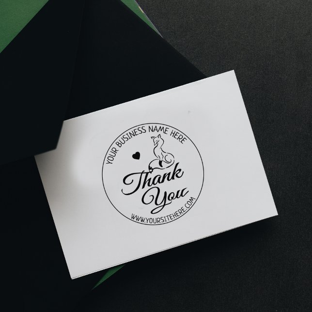 Tampons Encreurs Merci d'affaires personnalisé de Cute Fox (Créateur téléchargé)