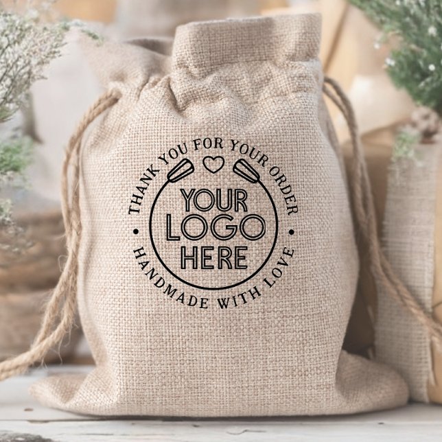 Tampons Encreurs Merci | Logo d'entreprise fait main avec amour (Créateur téléchargé)