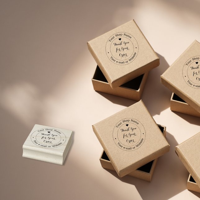 Tampons Encreurs Merci personnalisé pour votre ordre d'affaires (Personalized Thank You for Your Business Order Rubber Stamp)