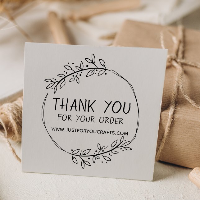 Tampons Encreurs Merci Vert Élégant Pour Votre Commande (Stylish Greenery Thank You For Your Order Rubber Stamp)