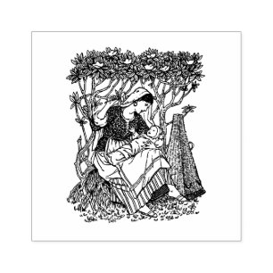 Tampons Encreurs Mère tenant bébé mère maternité Vintage maman