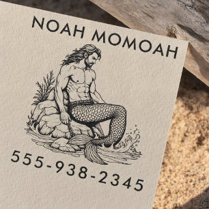 Tampons Encreurs Merman Hunk sur la queue de rocher dans le Surf de
