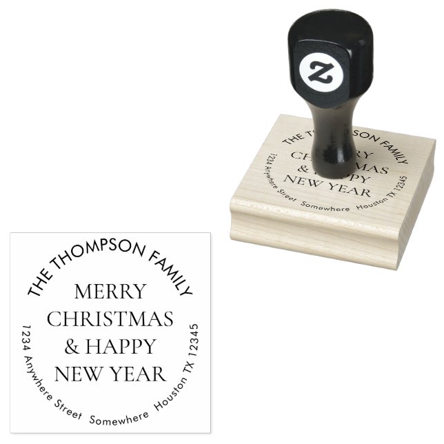 Tampons Encreurs Merry Christmas happy New Year Return Address  (Tamponné)