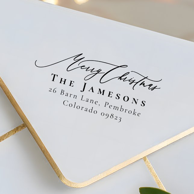 Tampons Encreurs MERRY CHRISTMAS Red Nom de famille Adresse de reto (Créateur téléchargé)