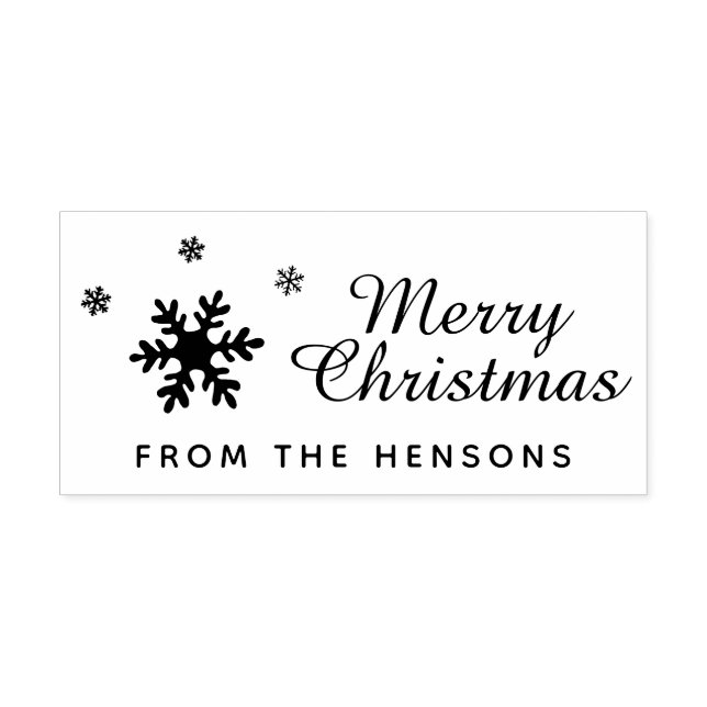 Tampons Encreurs Merry Christmas Snowflake Family Name Holiday (Impression)