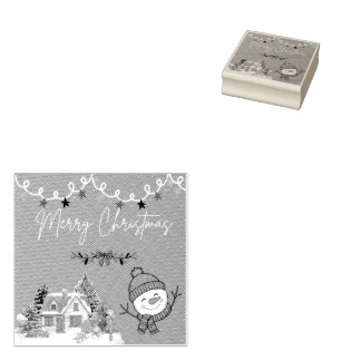 Tampons Encreurs Merry Christmas Wood Art Stamp