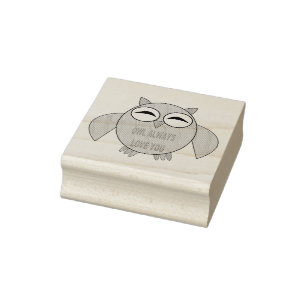 Tampons Encreurs Message d'amour mignon Owl Wood Art Timbre