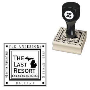 Tampons Encreurs Michigan Map Lake House Return Adresse du Carré
