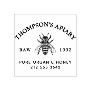 Tampons Encreurs Miel Abeille Vintage Nom de Famille 