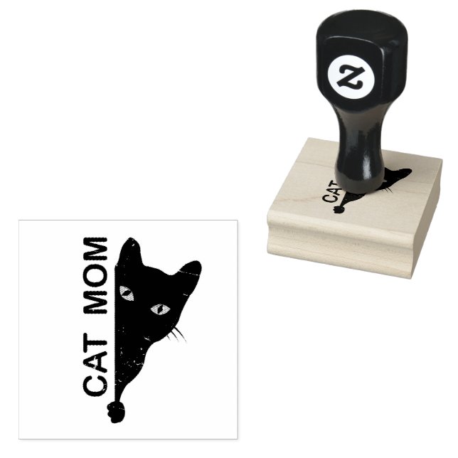 Tampons Encreurs Mignonne maman Chat Noir (Tamponné)