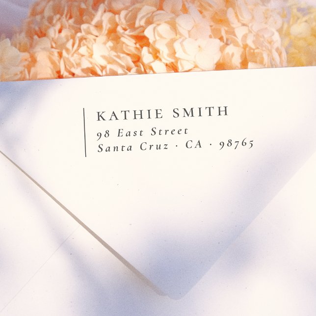 Tampons Encreurs Mini moderne, gauche alignée Adresse de retour (Créateur téléchargé)