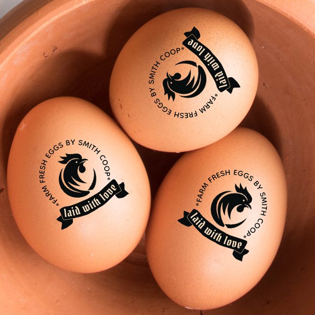 Tampons Encreurs Mini Timbre Oeuf-Coq Personnalisé (Créateur téléchargé)