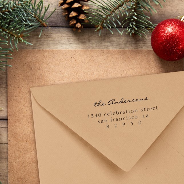 Tampons Encreurs Mini-typographie Famille Script Adresse de retour (Créateur téléchargé)