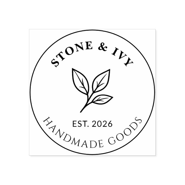 Tampons Encreurs Minimal Business Logo Rubber Stamp (Impression)