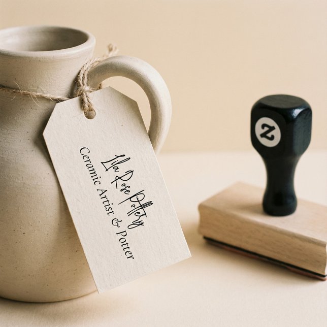 Tampons Encreurs Minimal Business Name Script Handwritten Logo (Minimal Business Name Script Handwritten Logo Rubber Stamp)