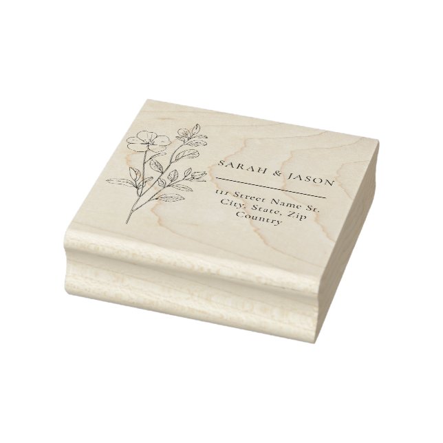 Tampons Encreurs Minimalist Floral Wedding Rubber Stamp (Tampon)