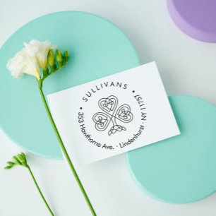 Tampons Encreurs Modern Celtic Knot Shamrock Famille Adresse de ret