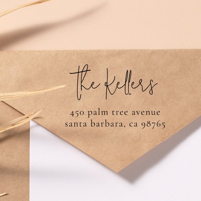 Tampons Encreurs Modern Chic Nom de famille et adresse de domicile (Créateur téléchargé)