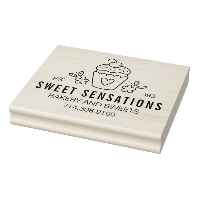 Tampons Encreurs Modern Homemade Bakery Logo Cupcake (Tampon)