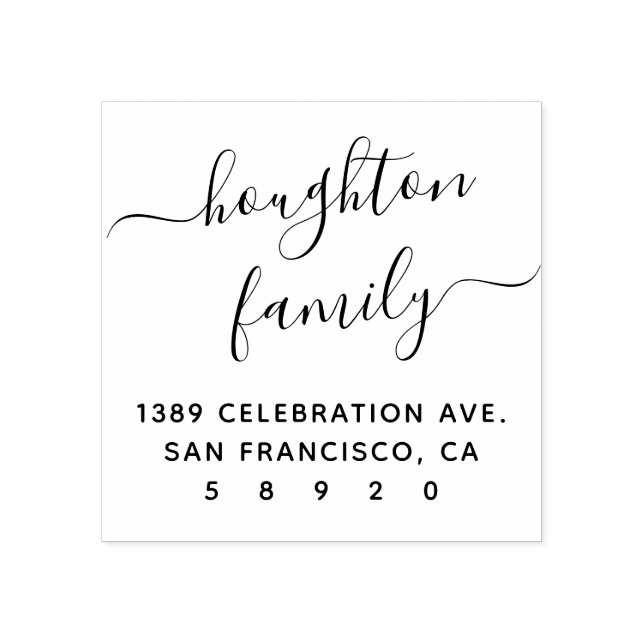 Tampons Encreurs Modern manuscrit Nom de famille Adresse de retour (Impression)