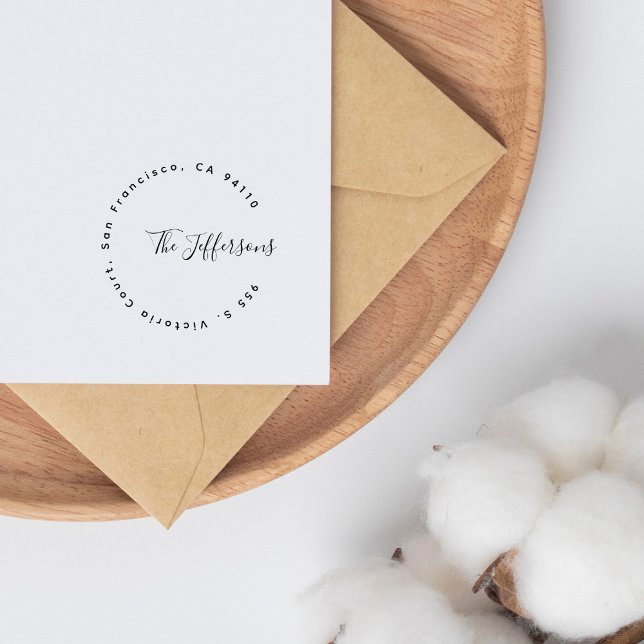 Tampons Encreurs Modern Minimlaist Chic Family Adresse de retour (Créateur téléchargé)