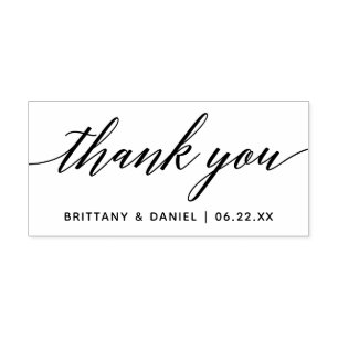 Tampons Encreurs Moderne Calligraphie Script Mariage Merci