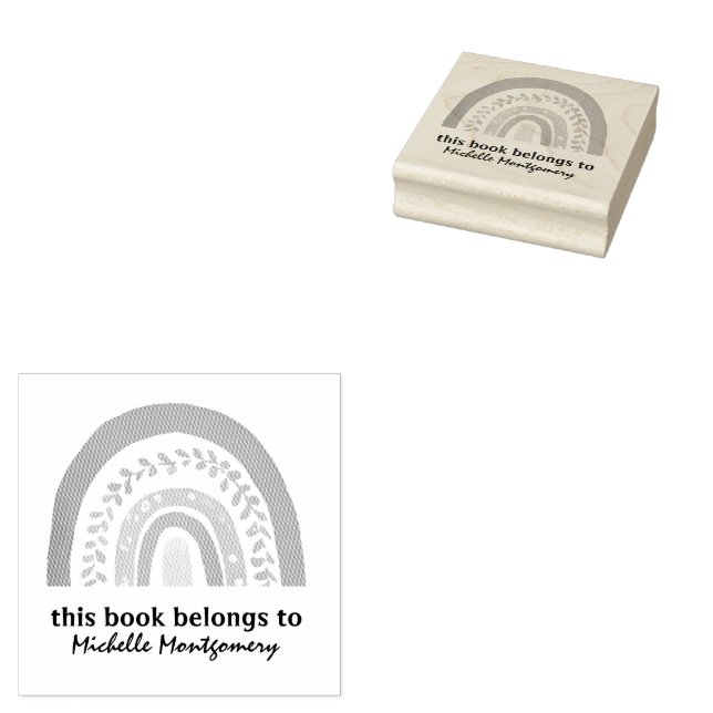 Tampons Encreurs Moderne Ce livre appartient à Rainbow Custom migno (Tamponné)