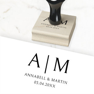 Tampons Encreurs Moderne, Monogramme, Timbre pour mariage