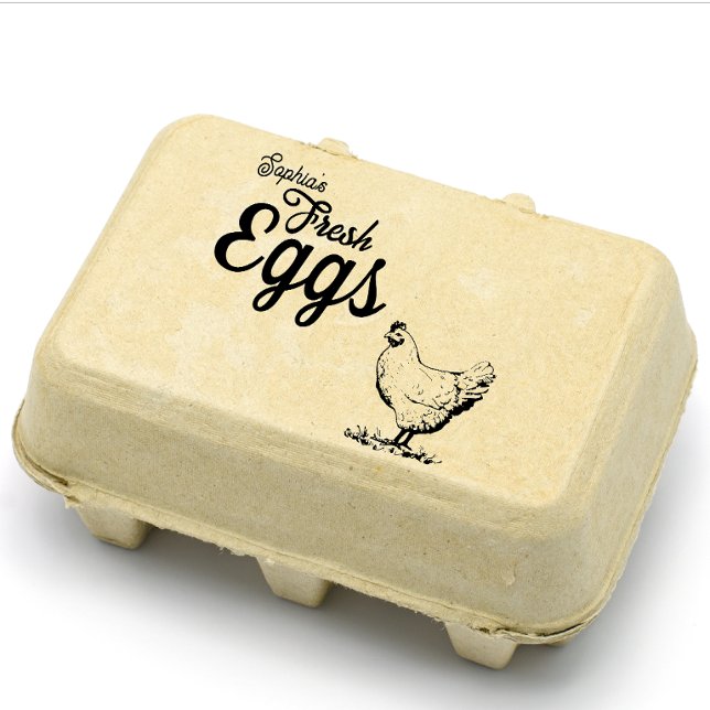 Tampons Encreurs Moderne Personnalisé Rustique Nom de ferme Amateur (personalized rustic farm name for egg lovers)