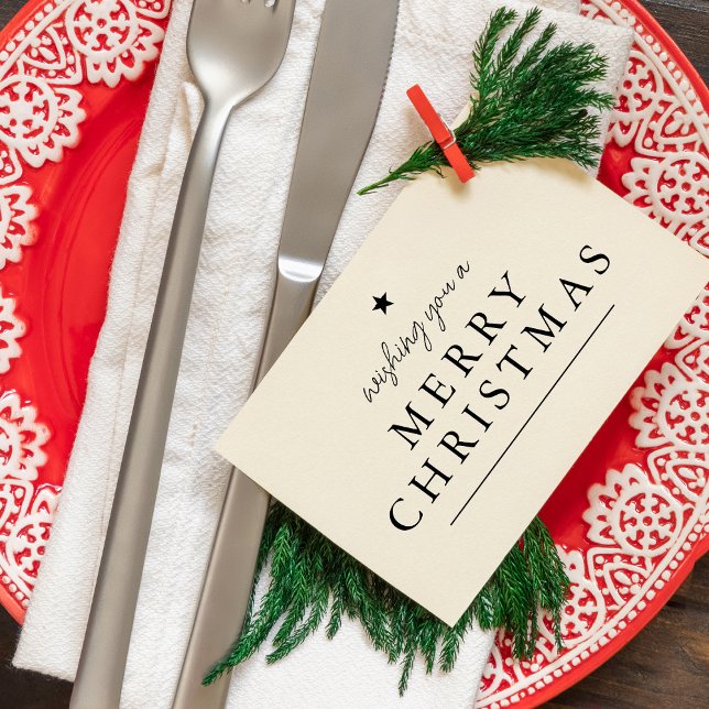 Tampons Encreurs Moderne vous souhaitant un joyeux Noël (Modern Wishing You A Merry Christmas Rubber Stamp)