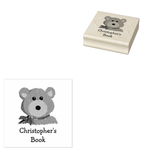 Tampons Encreurs Monogram Bear Ce livre appartient à (Tamponné)