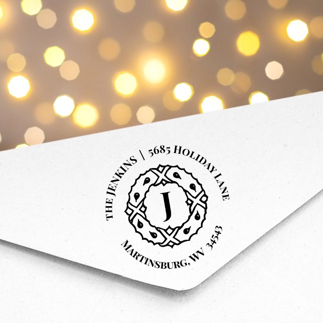 Tampons Encreurs Monogramme Adresse de retour Timbre en caoutchouc  (Créateur téléchargé)