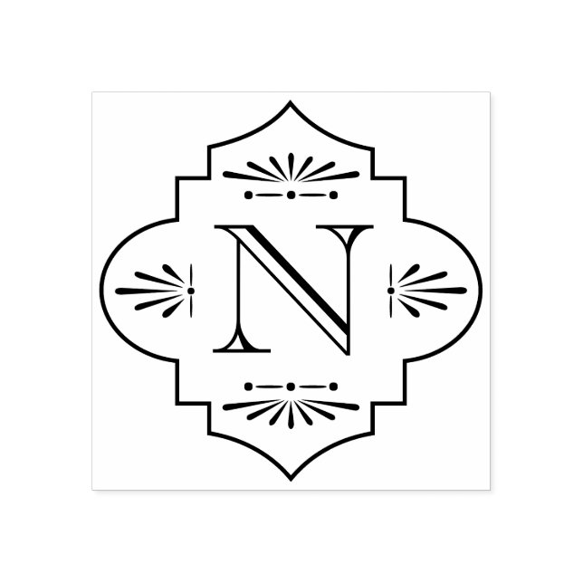 Tampons Encreurs Monogramme Art Déco vintage initial (Impression)