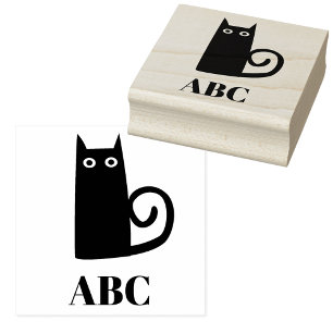 Tampons Encreurs Monogramme de chat noir